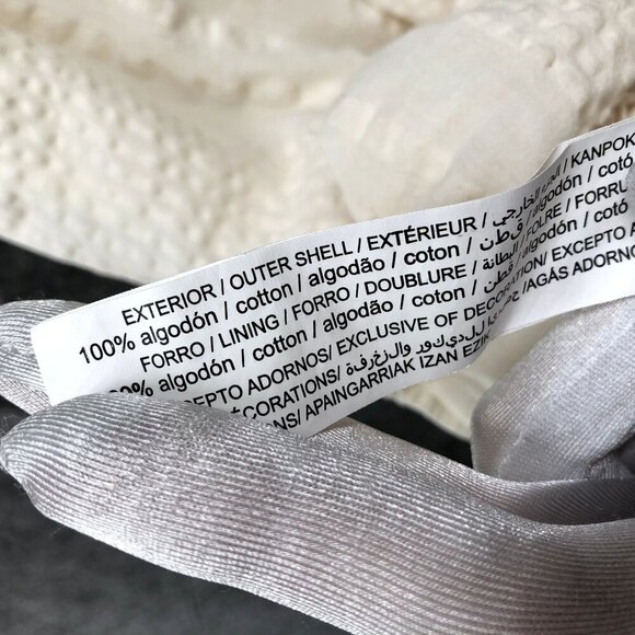 Lefties Girls Size 9-10 Cotton Cami Dress Ivory White Embroidered Boho Textured - Picture 8 of 8